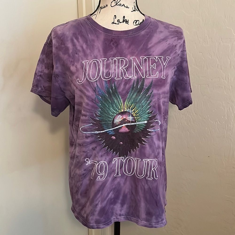 Journey Purple Tie Dye Reproduction 79’ Tour Graphic T-Shirt Band Concert